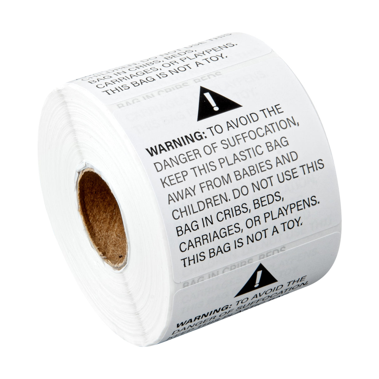 Labels, Suffocation Warning, 2 x 2 Inch, Paper, White,1 - 500 COUNT