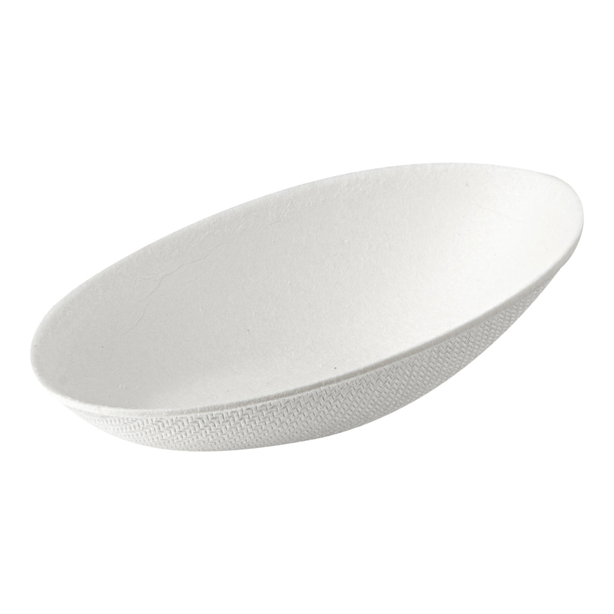 Plates, Tasting, Egg-Shaped, Bagasse, White, 3.25 x 2 x 1 Inch,100 - 1 EACH