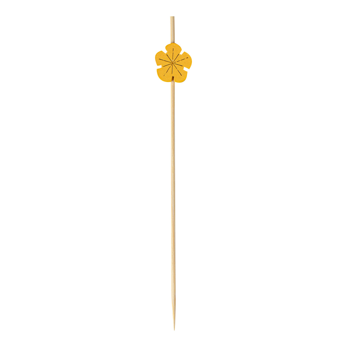Skewers, 4.75 Inch, Bamboo, Yellow Flower,100 - 1 EACH