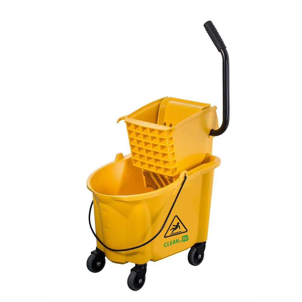 Bucket, Mop, 38 Quart, Yellow, with Side Press Wringer, 38 Quart,1 - 1 EACH
