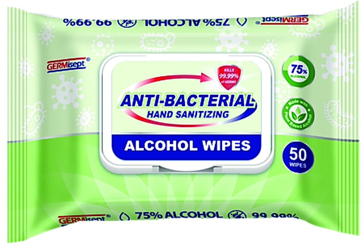 Wipes, Alcohol, Soft Pack,1 - 50 COUNT