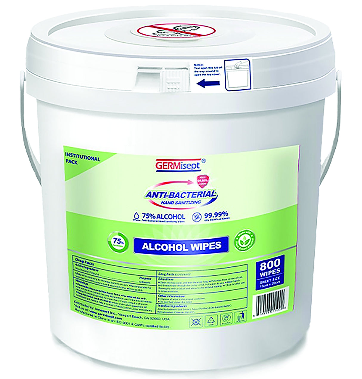 Wipes, Alcohol, Tub,2 - 800 COUNT