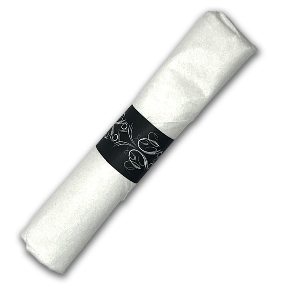 Cutlery Kits, Plastic, Silver, with Linen-Like White Napkin,100 - 1 EACH