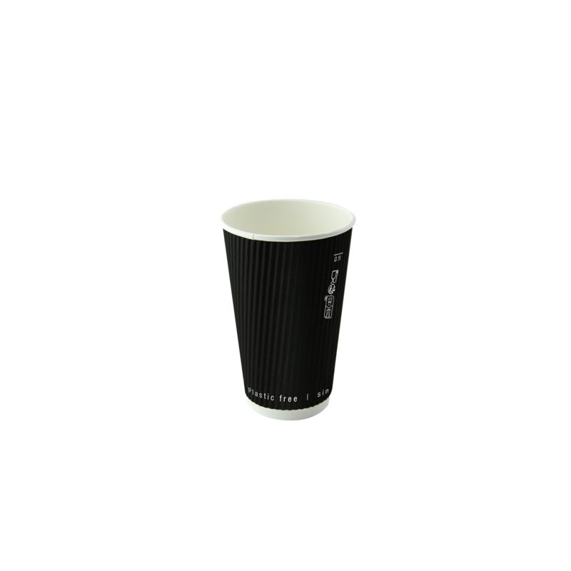 Cups, 4 Ounce, Paper, Black, Rippled-Wall,40 - 50 COUNT