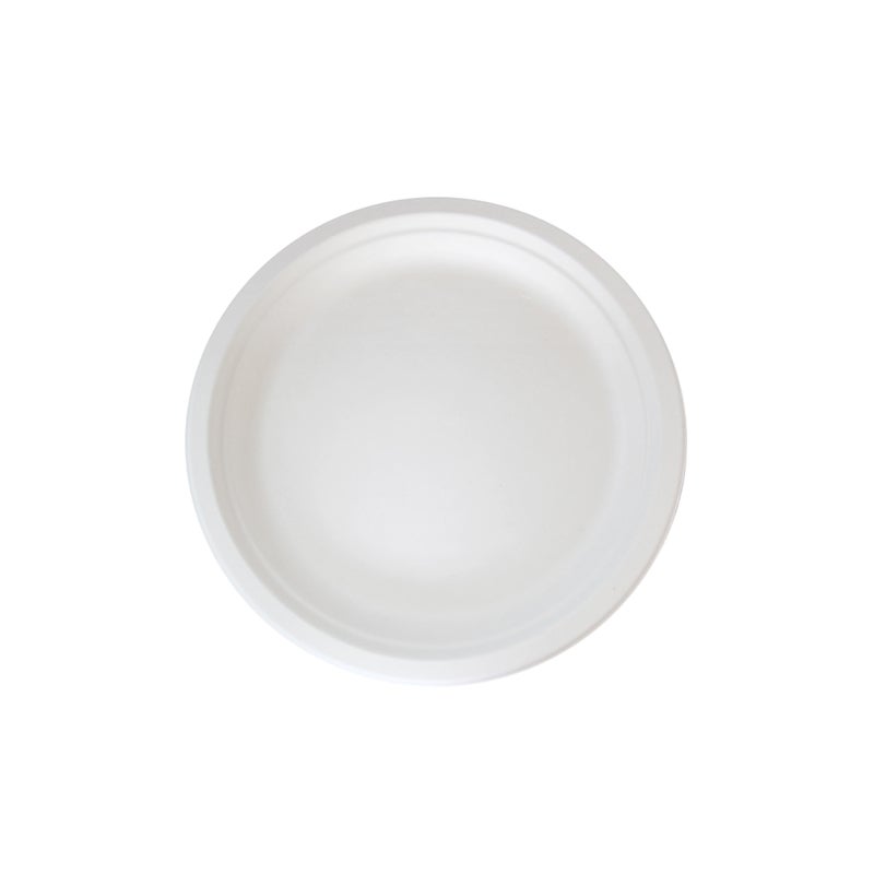 Plates, Sugarcane, White, Round,8 - 50 COUNT