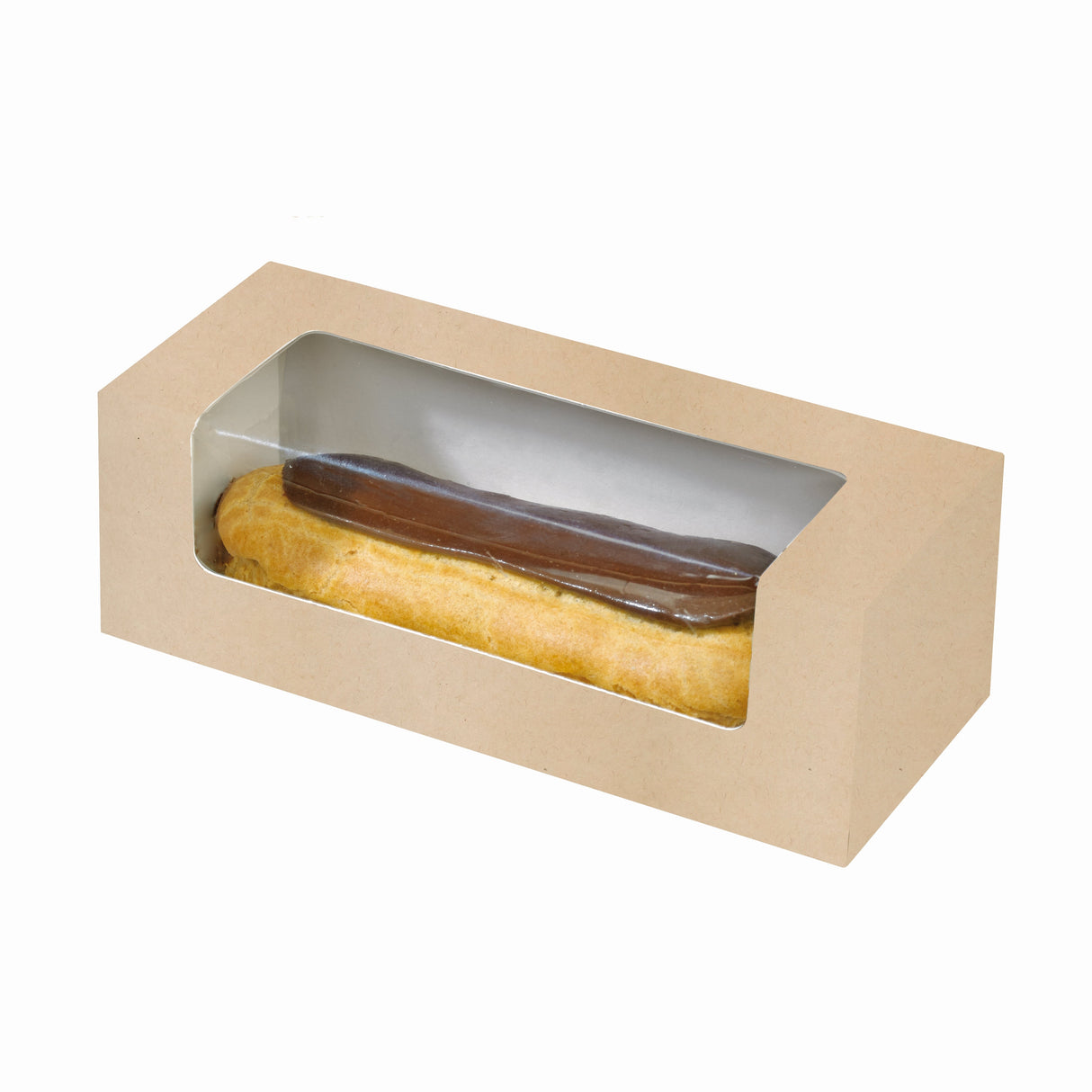 Boxes, Pastry, 5.9 x 2.36 x 1.96 Inch, Cardboard, White, with PLA Window,5 - 50 COUNT
