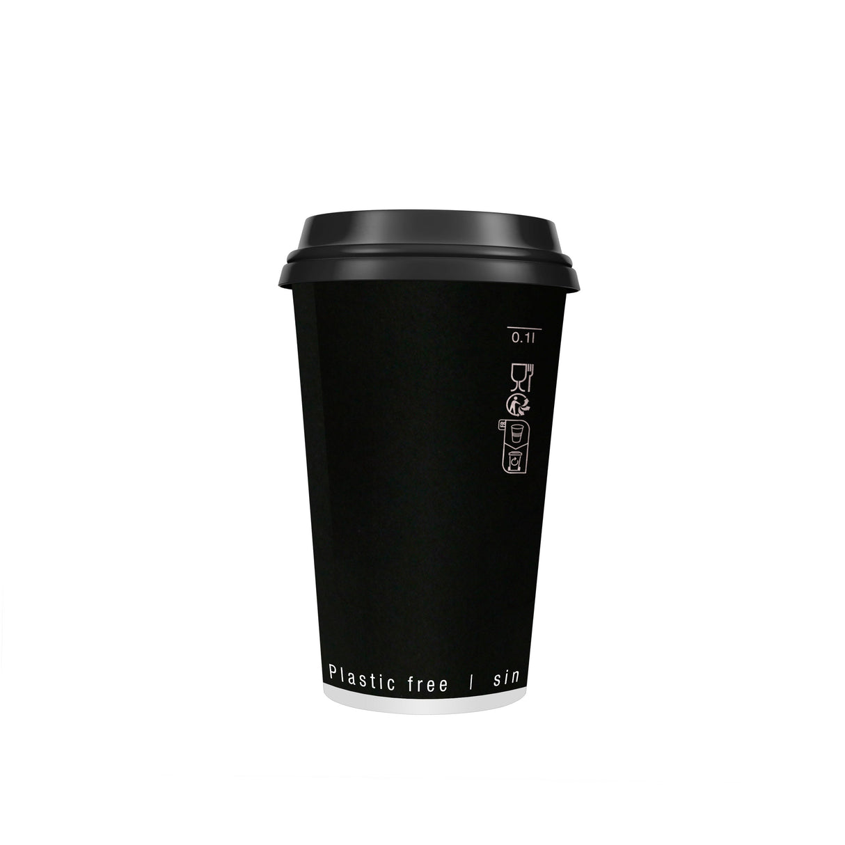 Cups, 10 Ounce, Paper, Black, Double-Wall, 3.5 x 3.3 Inch,20 - 25 COUNT