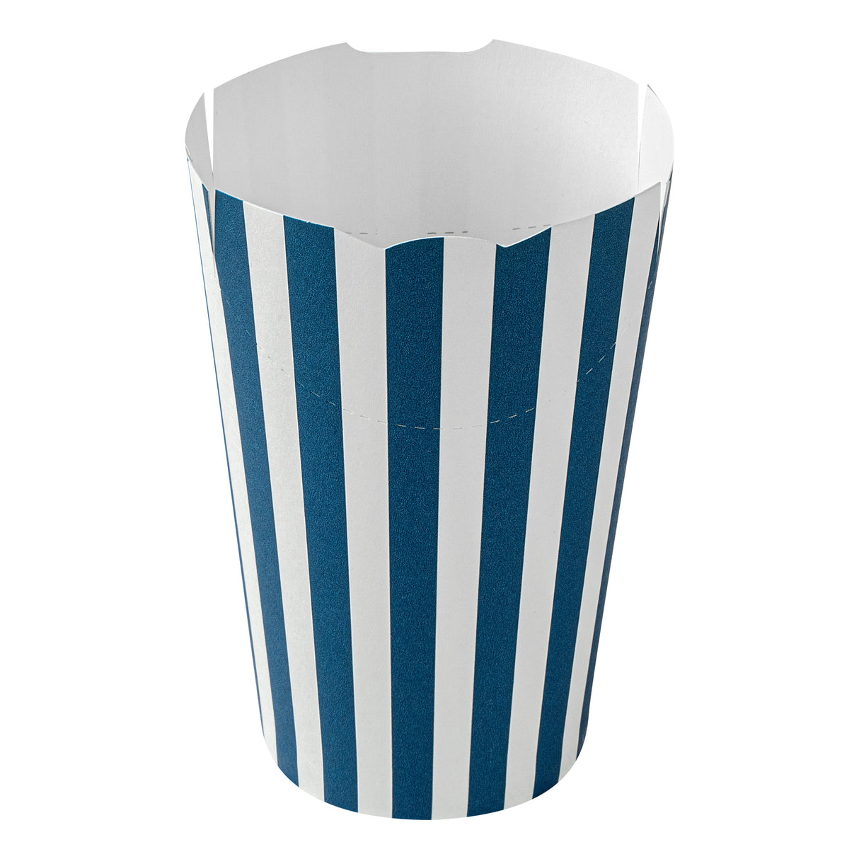 Cups, To-Go Fry, 16 Ounce, Paper, Blue & White Stripe, 3.25 x 3.25 x 4.25 Inch,100 - 1 EACH