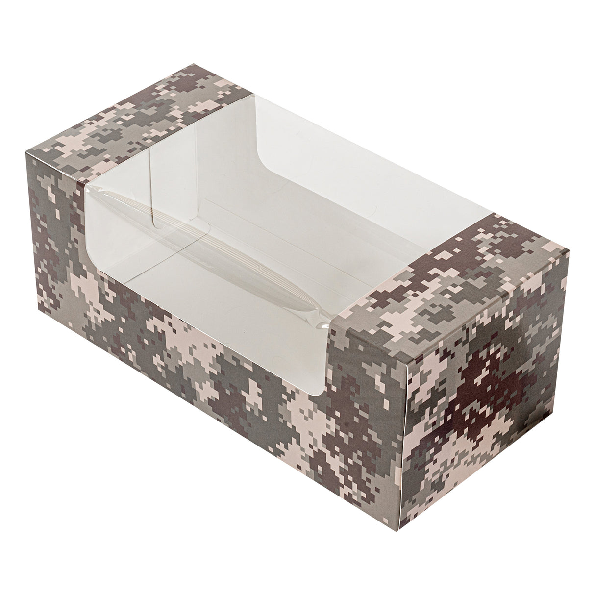 Boxes, Pastry & Cake, 9.75 x 4.75 x 4 Inch, Paper, Camouflage, with Window,100 - 1 EACH