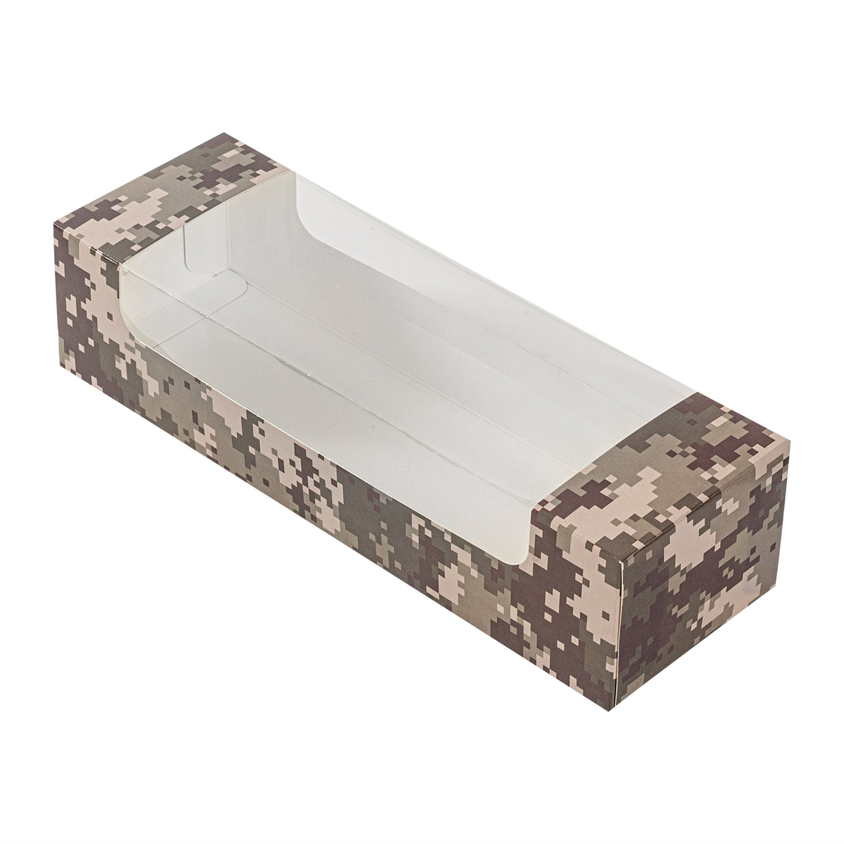 Boxes, Pastry & Cake, Pastry Tek 9.75 x 3.25 x 2.25 Inch, Paper, Camouflage, with Window,100 - 1 EACH
