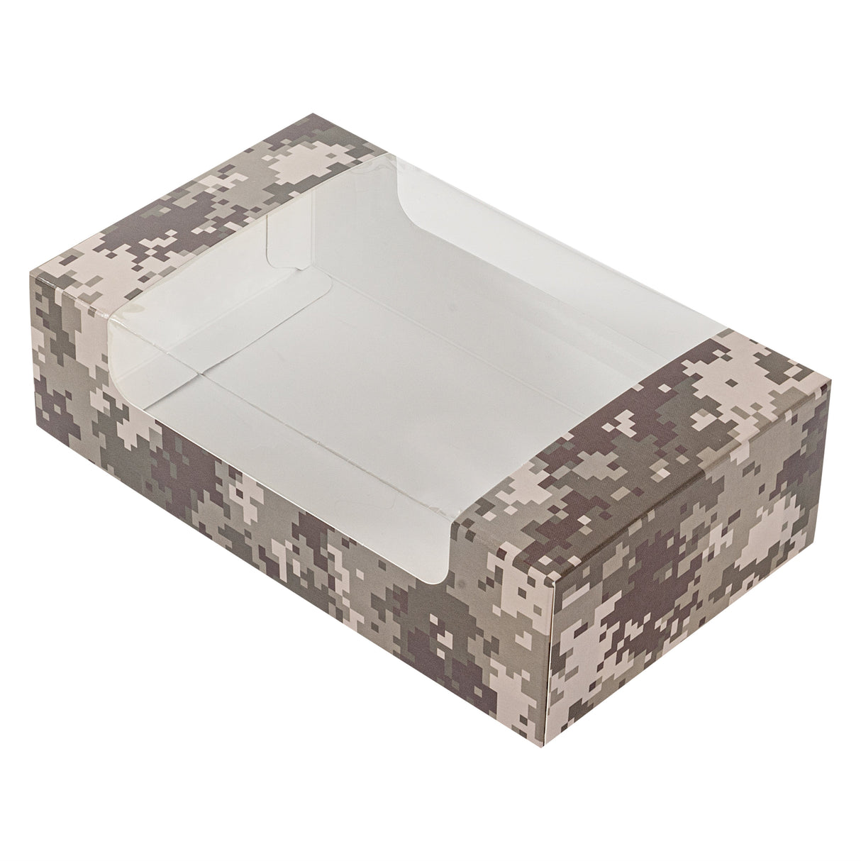 Boxes, Pastry & Cake, 7.75 x 4.75 x 2.25 Inch, Paper, Camouflage, with Window,100 - 1 EACH