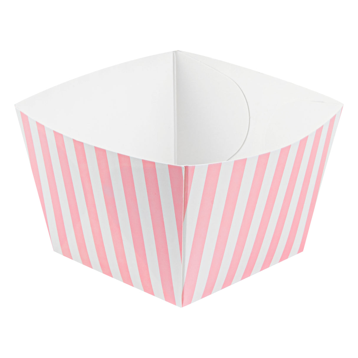 Boxes, Snack, Bio Tek 5.25 x 5.25 x 3.25 Inch, Paper, Pink & White Stripe,200 - 1 EACH