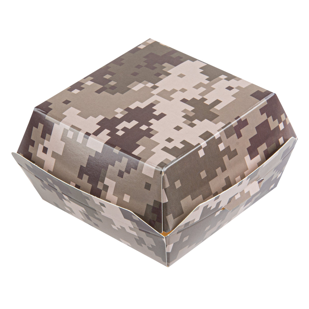 Boxes, Burger, 2.75 x 2.75 x 2 Inch, Paper, Camouflage,100 - 1 EACH