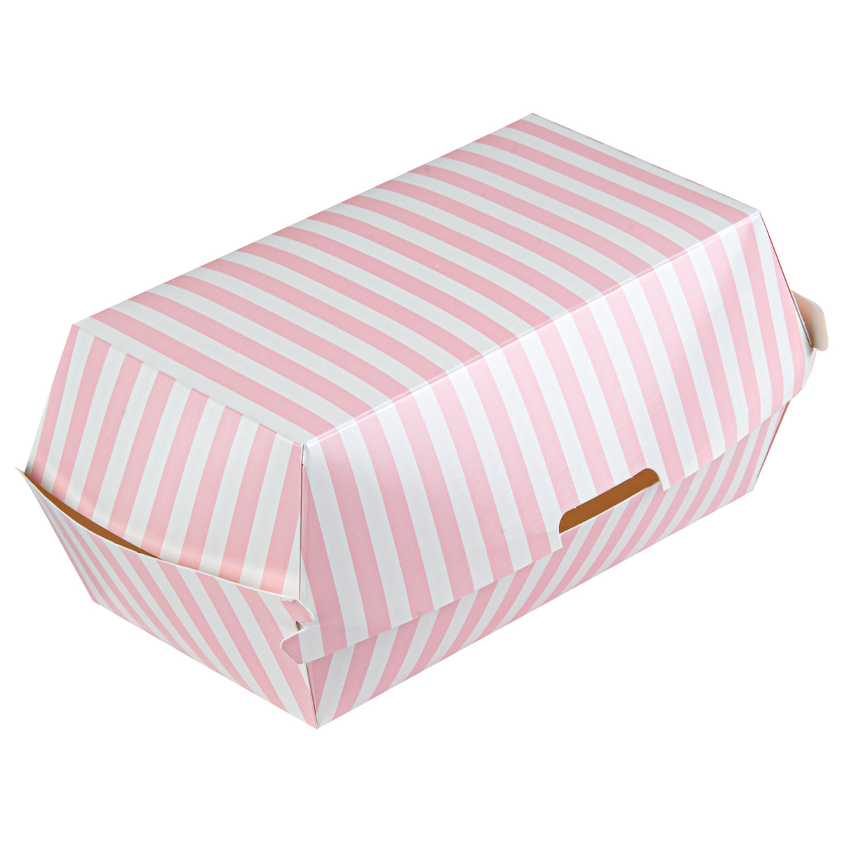 Containers, Hot Dog & Sandwich, Bio Tek 6.75 x 3.50 x 3.50 Inch, Paper, Pink & White Stripe, Rectangular,100 - 1 EACH