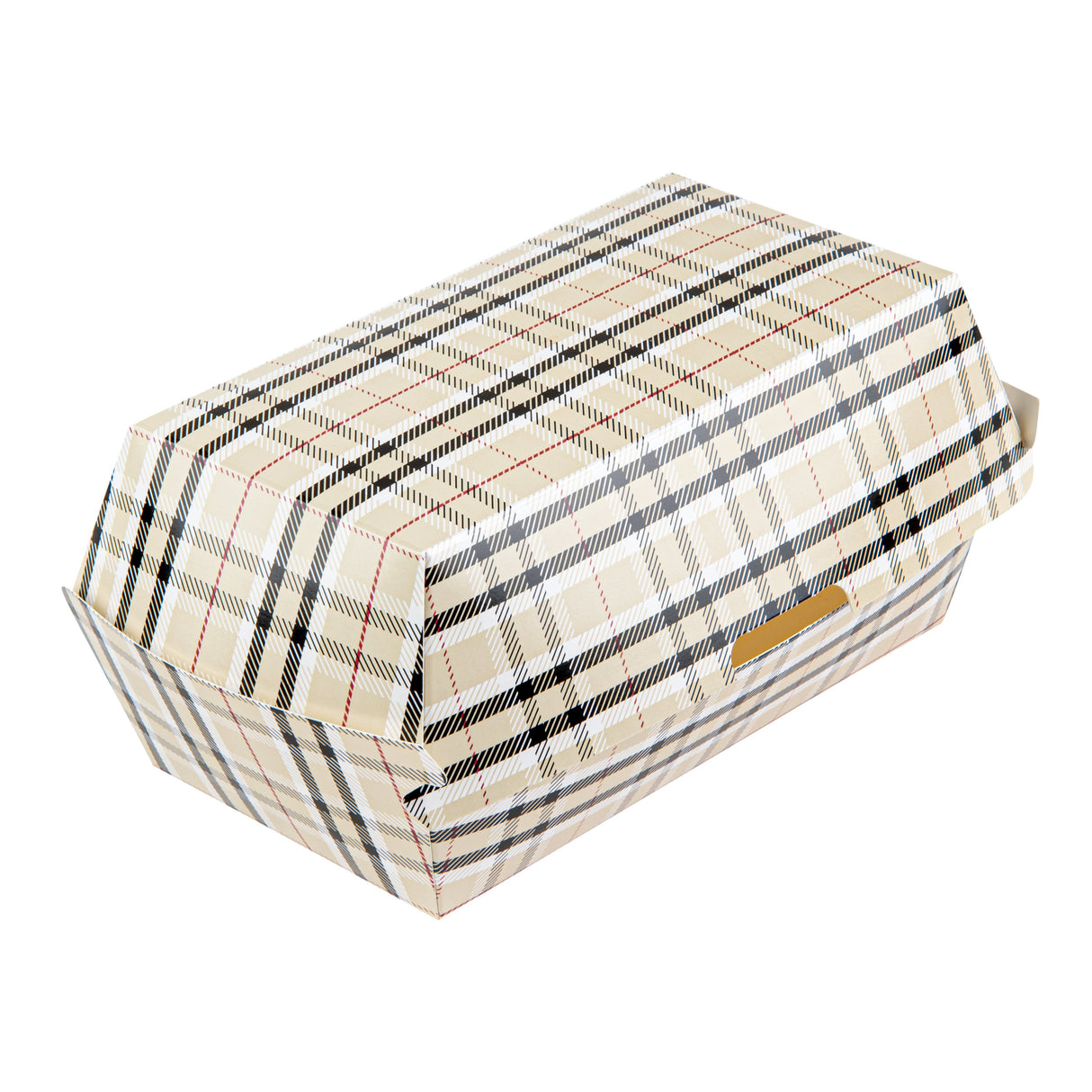 Containers, Hot Dog & Sandwich, Bio Tek 6.75 x 3.50 x 3.50 Inch, Paper, Plaid, Rectangular,100 - 1 EACH