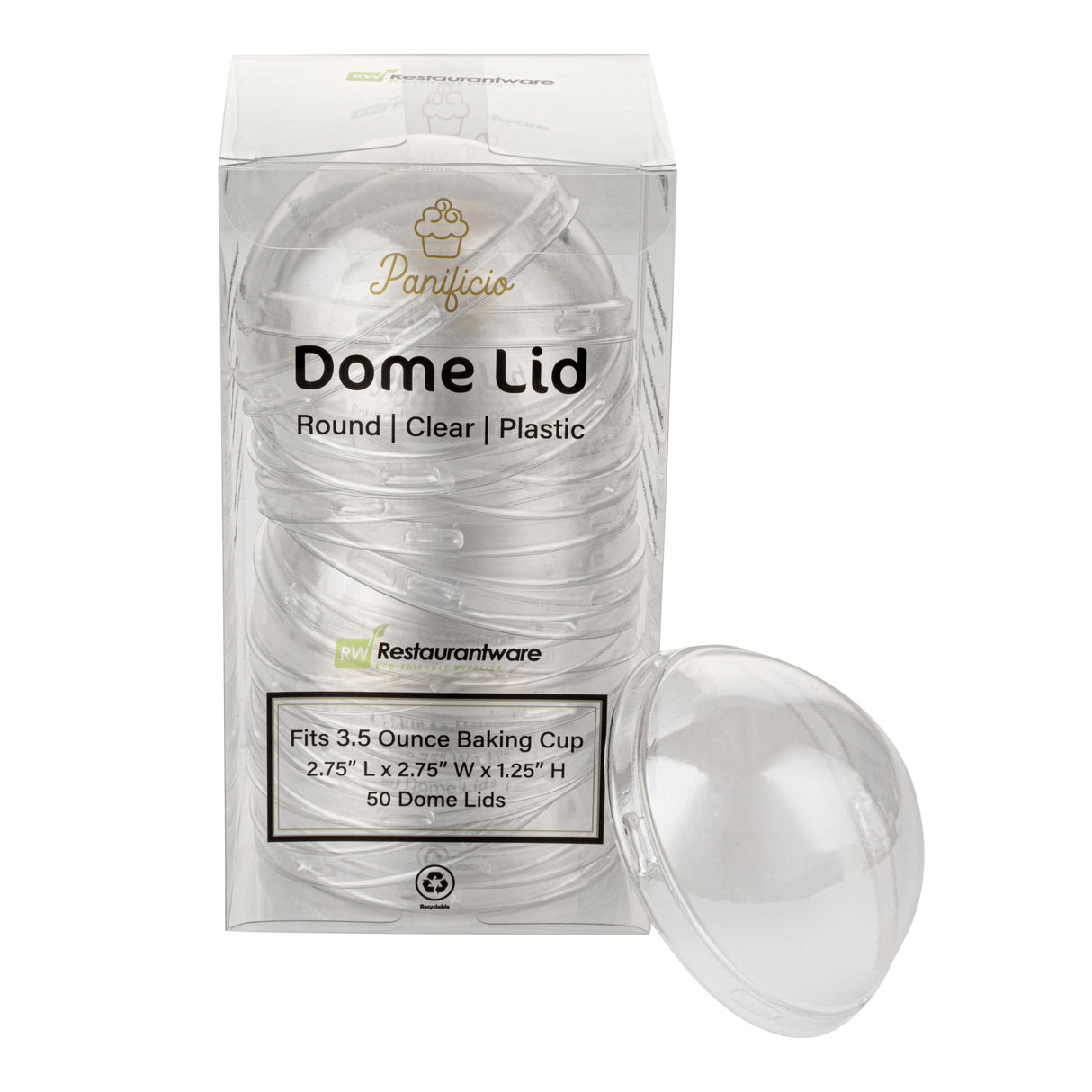 Lids, Dome, Panificio, Plastic, Clear, for 3.50 Ounce Foil Paper Baking Cup,50 - 1 EACH