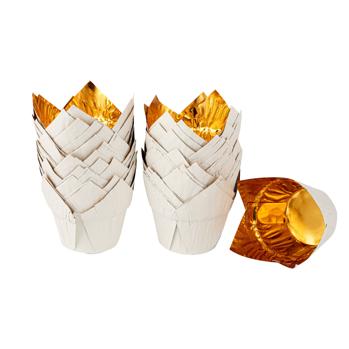 Cups, Baking, Panificio 3.90 Ounce, Foil Paper, White, Tulip,50 - 1 EACH