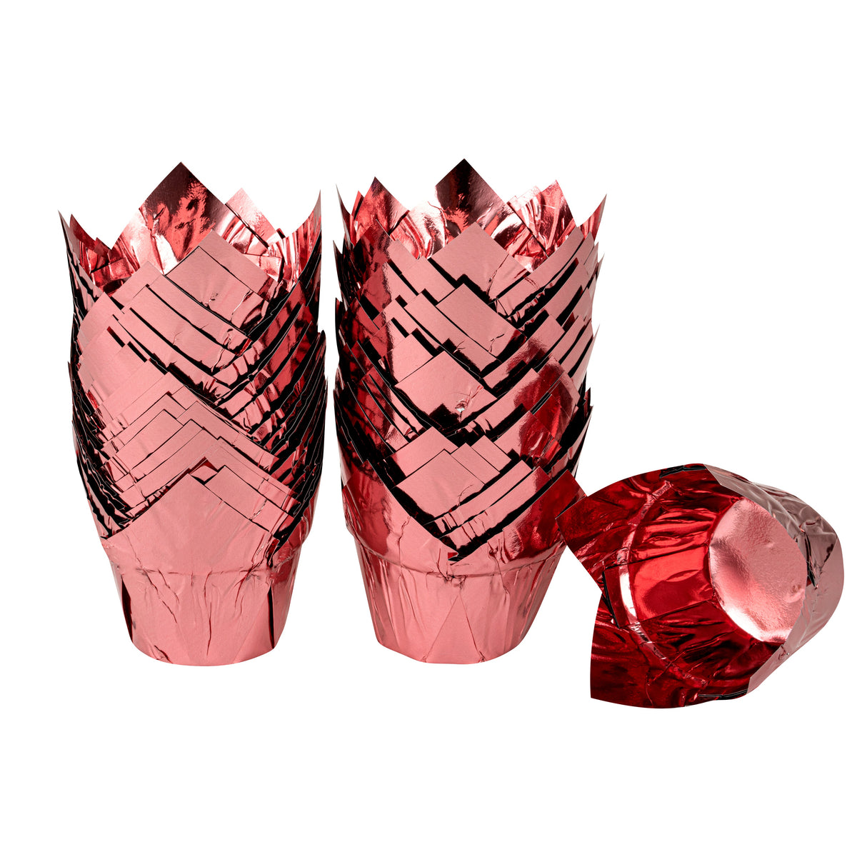Cups, Baking, 3.90 Ounce, Foil Paper, Rose Gold, Tulip, 3.25 x 3.25 x 3.25 Inch,50 - 1 EACH