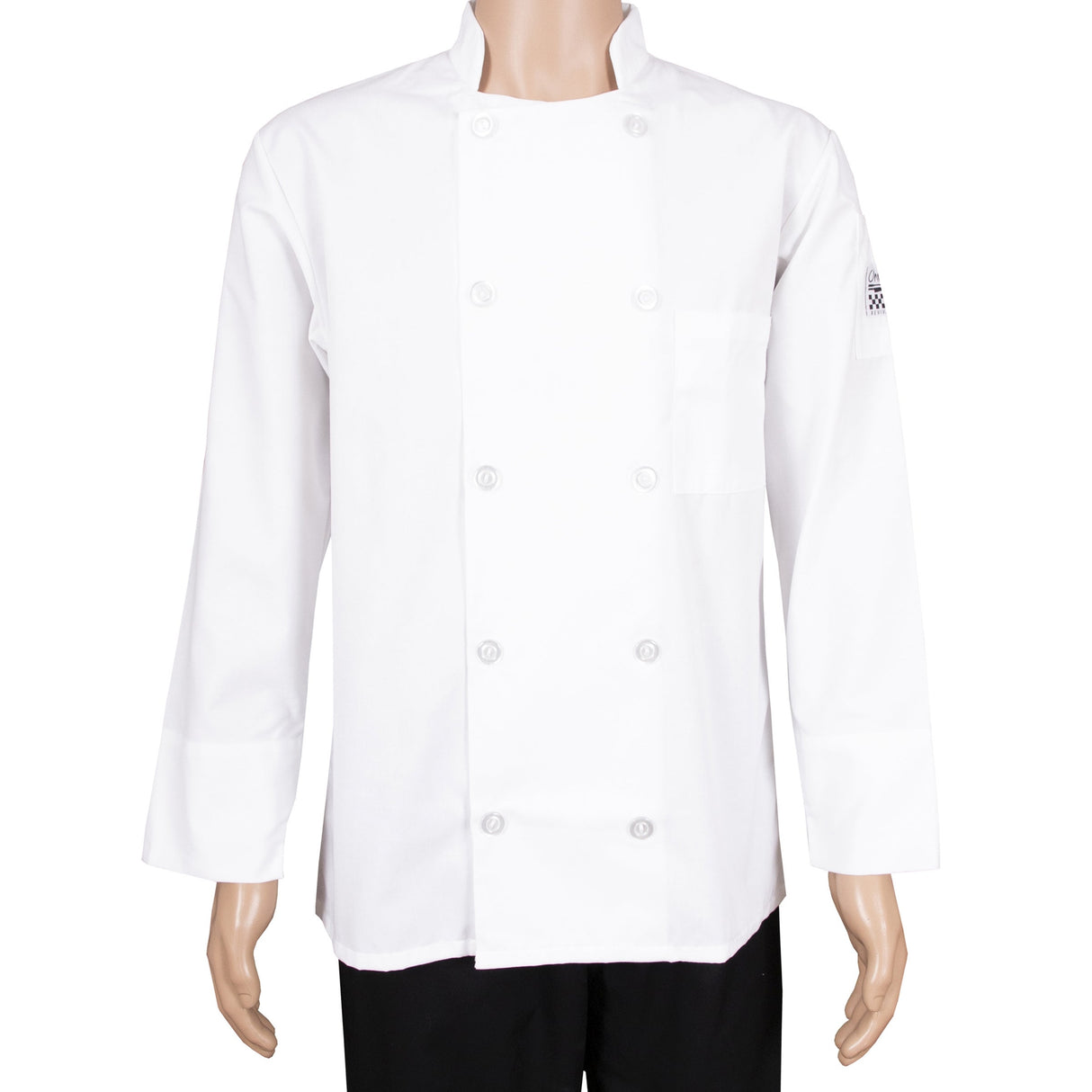 Jacket, Chef, Long-Sleeve, Basic, White, Medium, Poly/Cotton Blend,1 - 1 EACH