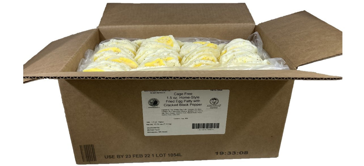 Egg Patties, Precooked Natural-Shaped, Fried, with Cracked Pepper,168 - 1.5 OUNCE