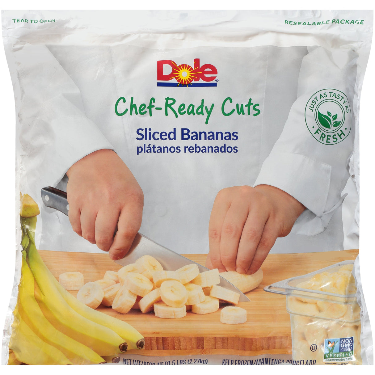 Banana, Sliced, IQF,2 - 5 POUND
