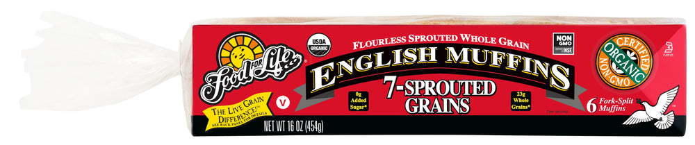 Muffins, English, Sprouted Grain, 2.67 Ounce,6 - 6 COUNT