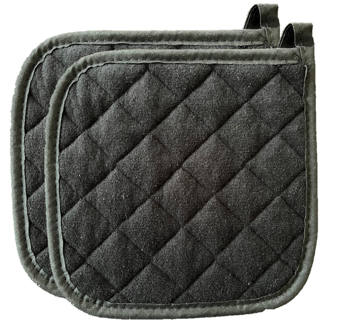 Holders, Pot, Terry Cloth, Black,2 - 1 EACH