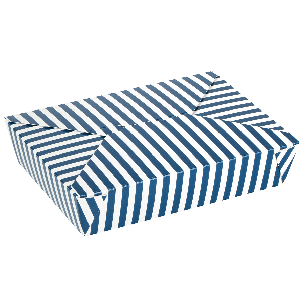 Containers, Take-Out, 49 Ounce, Paper, Blue & White, 8.50 x 6.25 x 2 Inch, Rectangular, #2,50 - 1 EACH