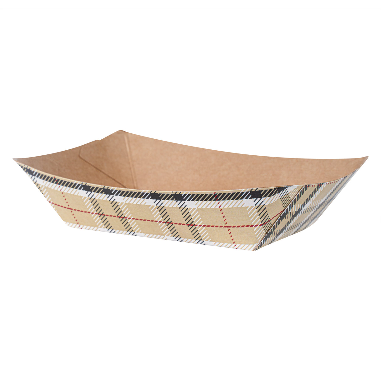 Boats, 4 Ounce, Paper, Plaid, 3 x 2 x 1 Inch, #25,50 - 1 EACH
