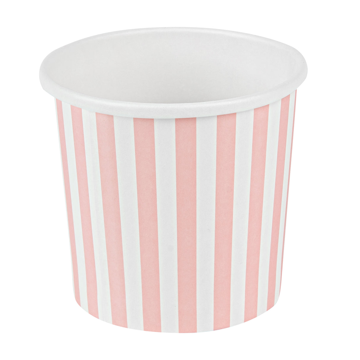 Containers, Soup, 12 Ounce, Paper, Pink & White Stripe, 3.50 x 3.50 x 3.50 Inch, Round,25 - 1 EACH