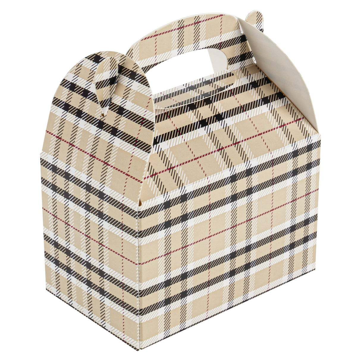 Boxes, Gable & Lunch, Bio Tek 4 x 2.50 x 2.50 Inch, Paper, Plaid,25 - 1 EACH
