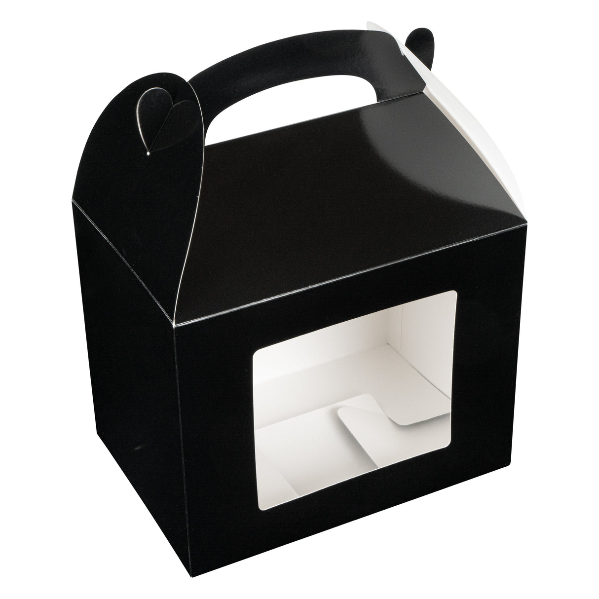 Boxes, Gable & Lunch, Bio Tek 10 x 7 x 8 Inch, Greaseproof Paper, Black, with Window,25 - 1 EACH