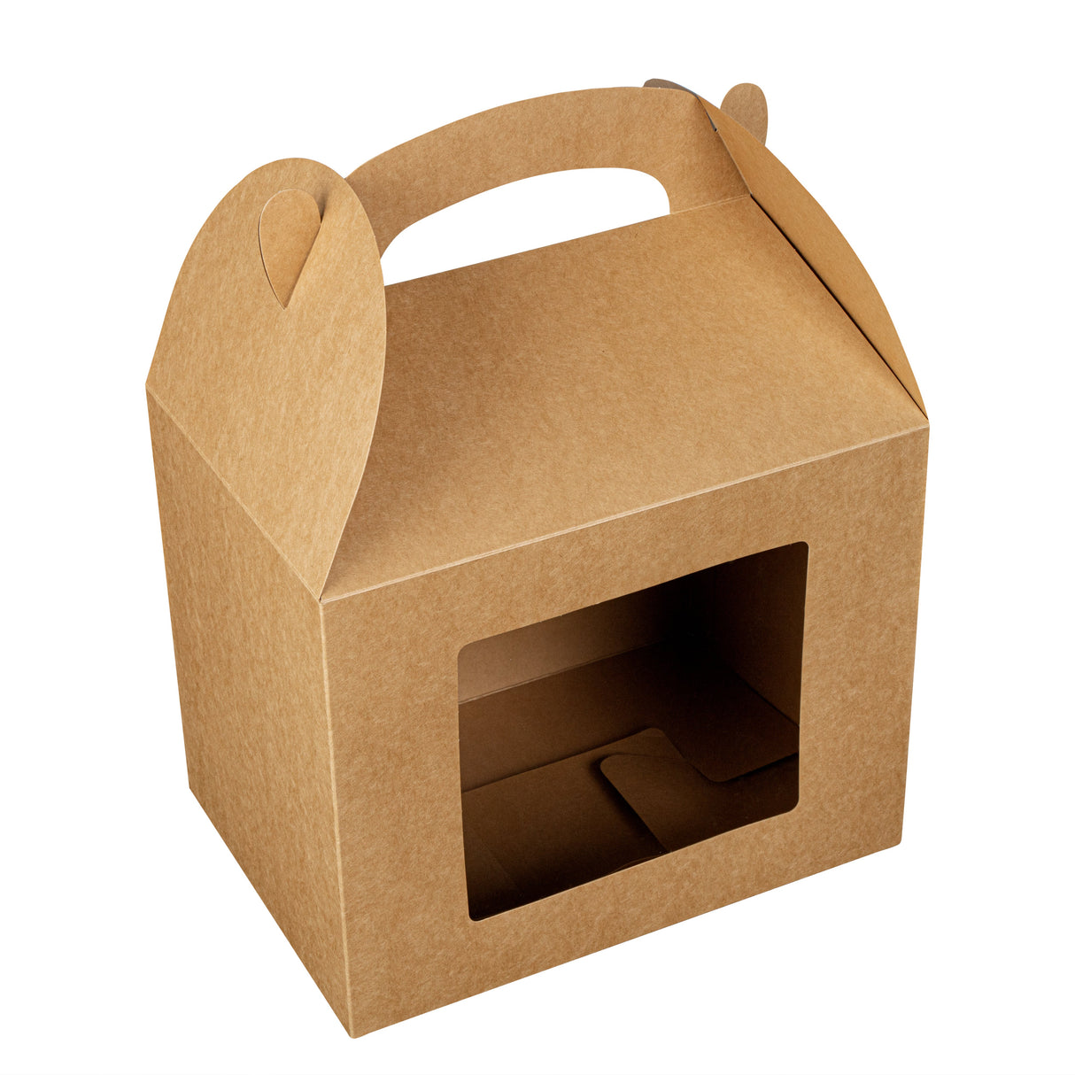 Boxes, Gable & Lunch, Bio Tek 10 x 7 x 8 Inch, Greaseproof Paper, Kraft, with Window,25 - 1 EACH