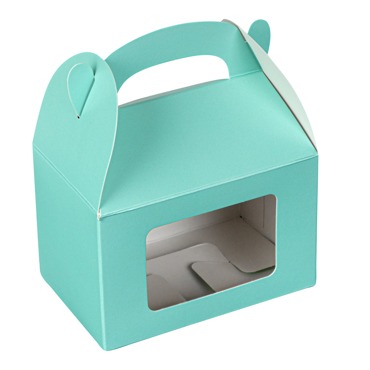 Boxes, Gable & Lunch, Bio Tek 4 x 2.50 x 2.50 Inch, Paper, Turquoise, with Window,25 - 1 EACH
