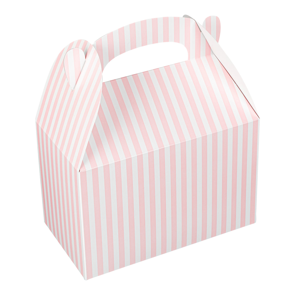 Boxes, Gable & Lunch, Bio Tek 8.50 x 4.75 x 5.50 Inch, Paper, Pink & White Stripe,25 - 1 EACH