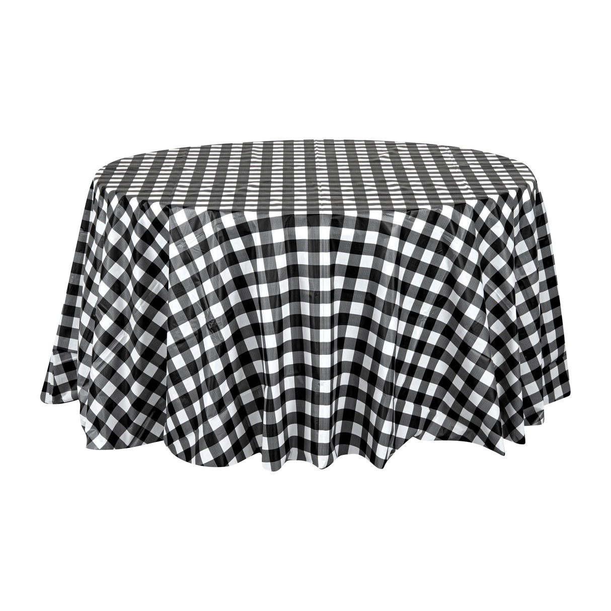 Covers, Table, Table Tek 84 Inch, Plastic, Black Gingham, Round,2 - 1 EACH