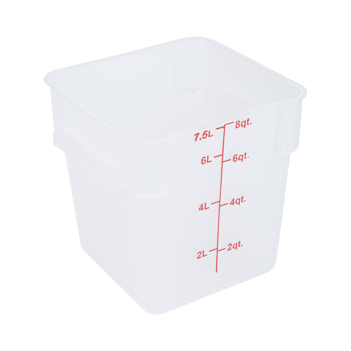 Containers, Food Storage, Met Lux 8 Quart, Square, Translucent, 8.75 x 8.75 x 8.50 Inch, with Red Volume Markers,1 - 1 EACH