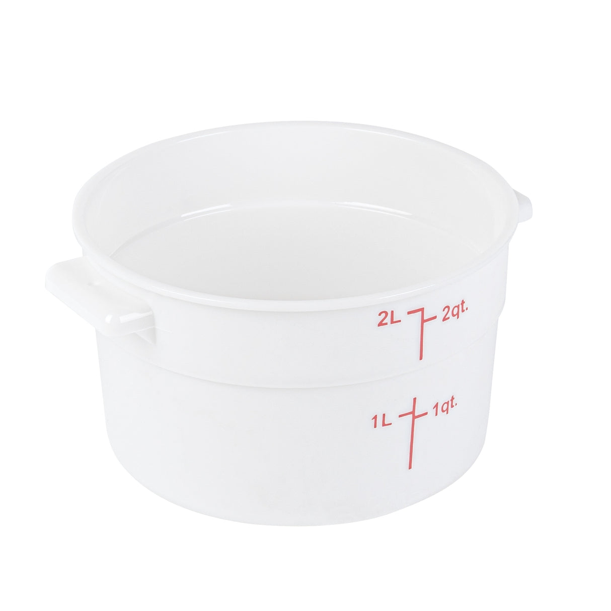 Containers, Food Storage, Met Lux 2 Quart, Round, White, 7.25 x 7.25 x 4.25 Inch, with Red Volume Markers,1 - 1 EACH