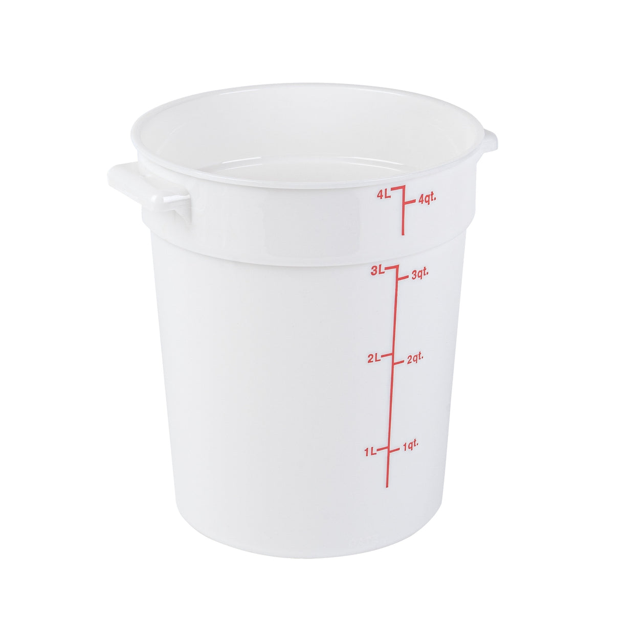 Containers, Food Storage, Met Lux 4 Quart, Round, White, 7.25 x 7.25 x 8.50 Inch, with Red Volume Markers,1 - 1 EACH