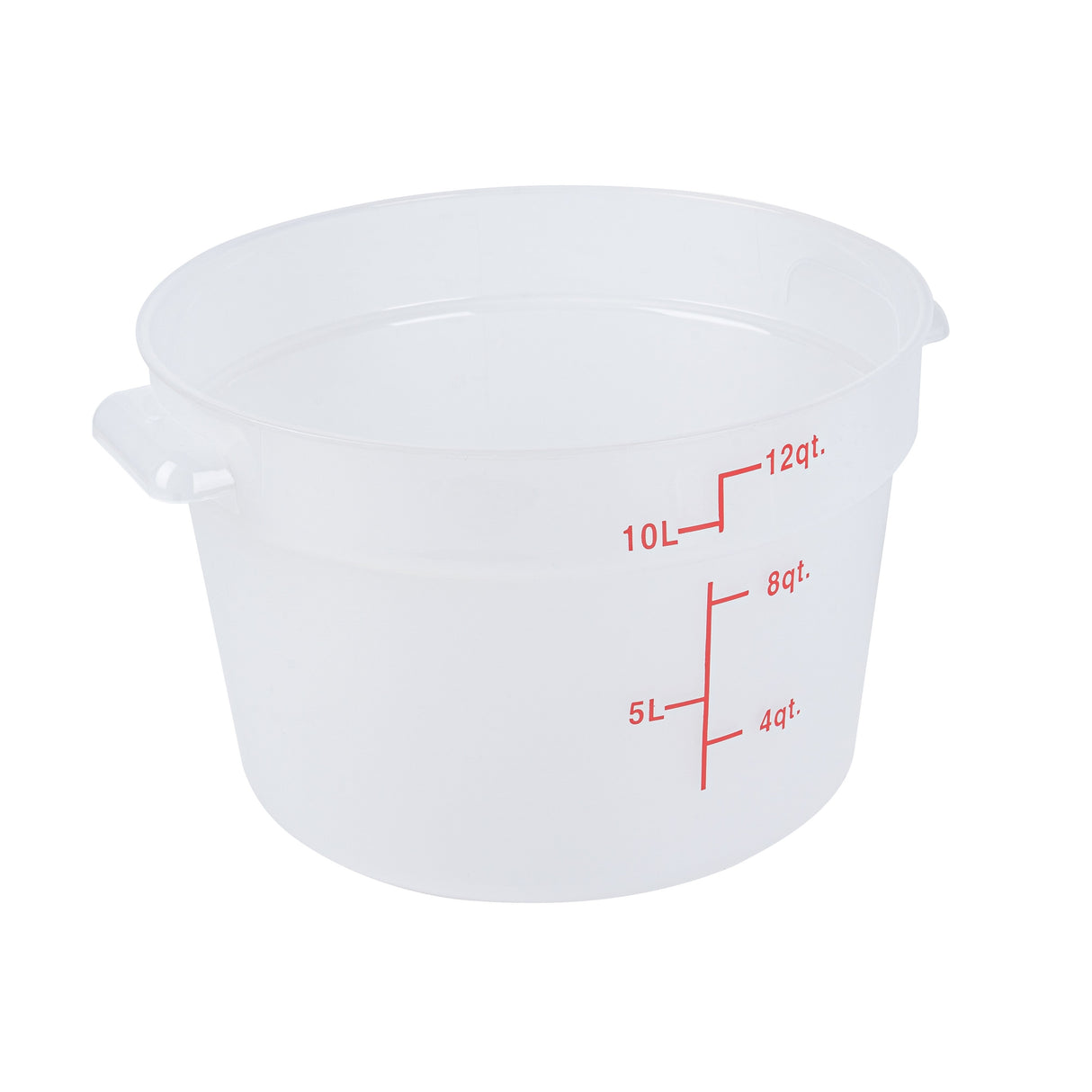 Containers, Food Storage, Met Lux 12 Quart, Round, Translucent, 12.25 x 12.25 x 8 Inch, with Red Volume Markers,1 - 1 EACH