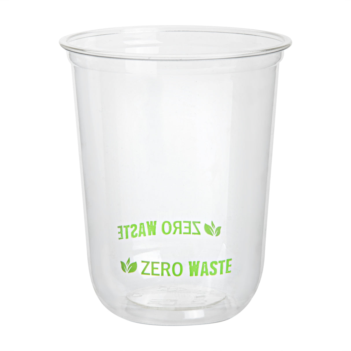 Cups, Zero Waste 12 Ounce, Plastic, Clear, 3.50 x 3.50 x 4.25 Inch, U-Shape Rounded Bottom, PLA,100 - 1 EACH