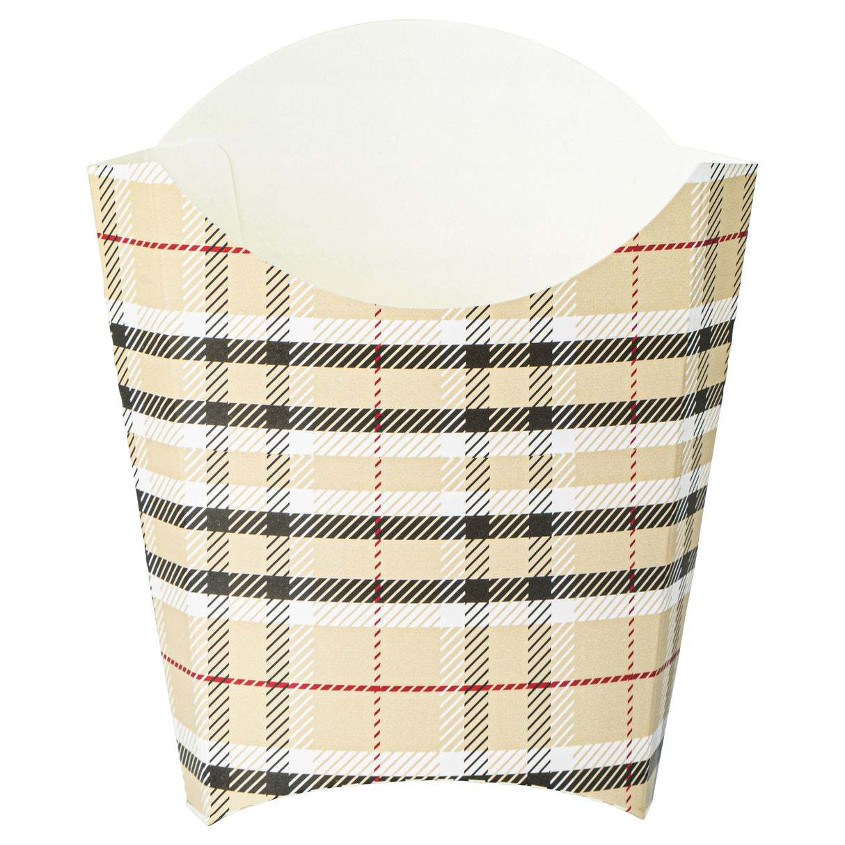 Containers, To-Go Fry & Snack, Bio Tek 2 Ounce, Paper, Plaid, 4 x 2.75 x 3.50 Inch,100 - 1 EACH