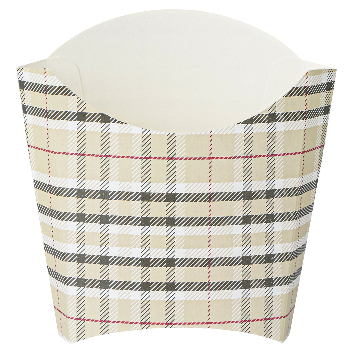 Containers, To-Go Fry & Snack, Bio Tek 3 Ounce, Paper, Plaid, 4.50 x 3.25 x 3.75 Inch,100 - 1 EACH