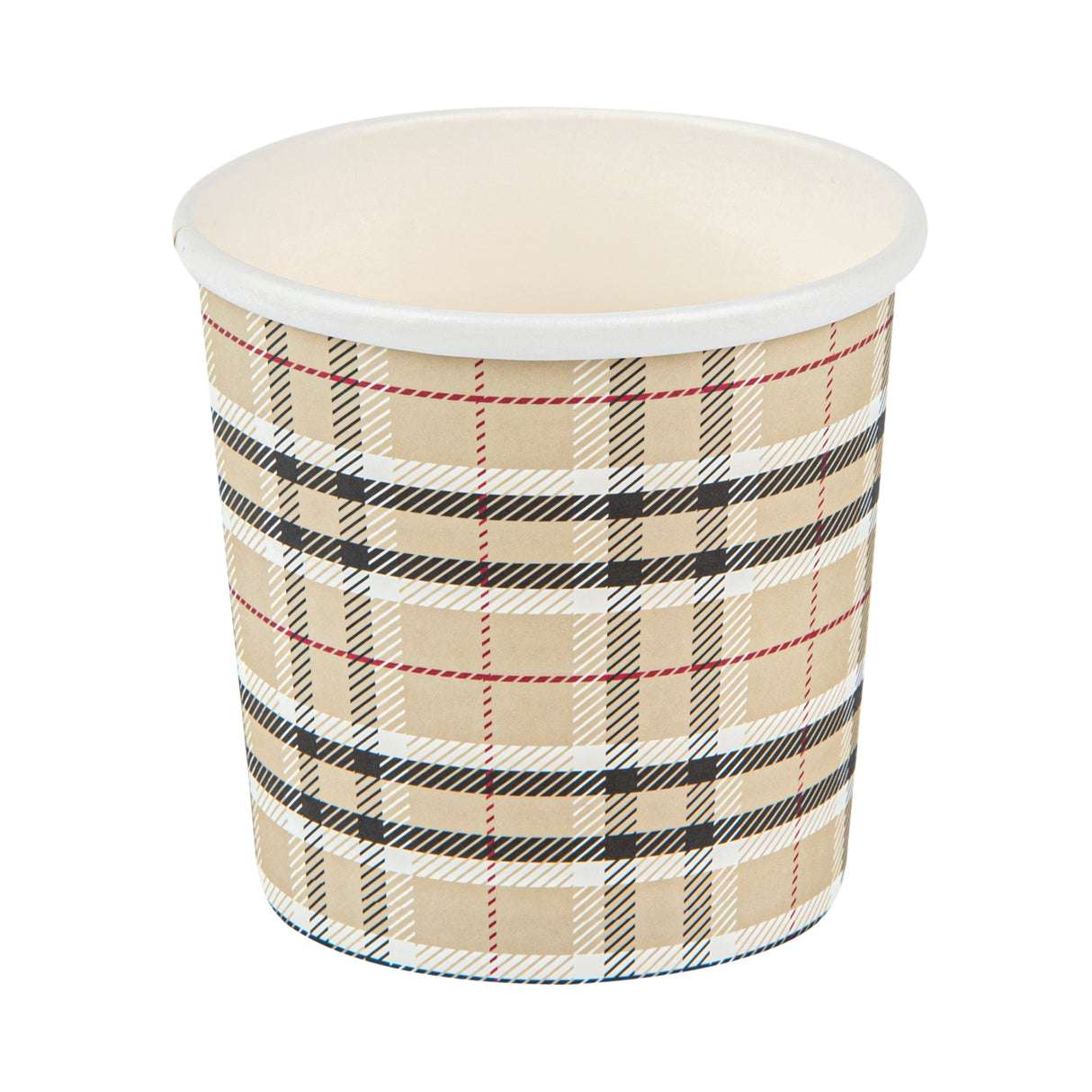 Containers, Soup, Bio Tek 12 Ounce, Paper, Plaid, 3.50 x 3.50 x 3.50 Inch, Round,8 - 25 COUNT