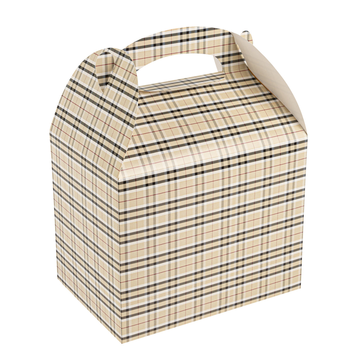 Boxes, Gable & Lunch, Bio Tek 10 x 7 x 8 Inch, Paper, Plaid,4 - 25 COUNT