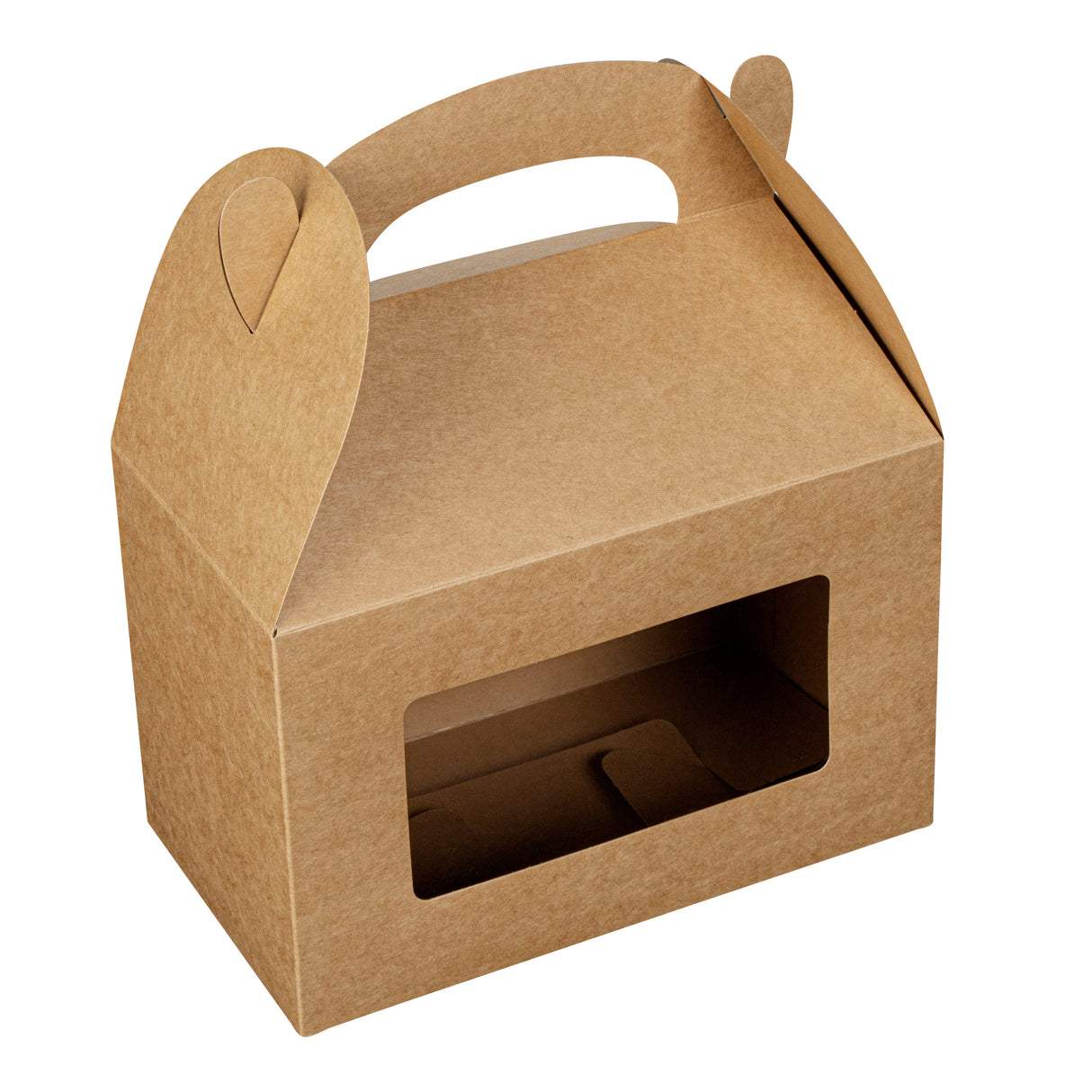 Boxes, Gable & Lunch, Bio Tek 8.50 x 4.75 x 5.50 Inch, Greaseproof Paper, Kraft, with Window,4 - 25 COUNT