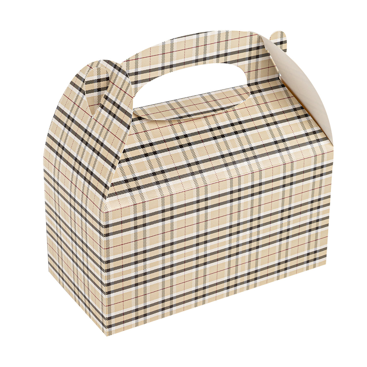 Boxes, Gable & Lunch, Bio Tek 9.50 x 5 x 5 Inch, Paper, Plaid,4 - 25 COUNT