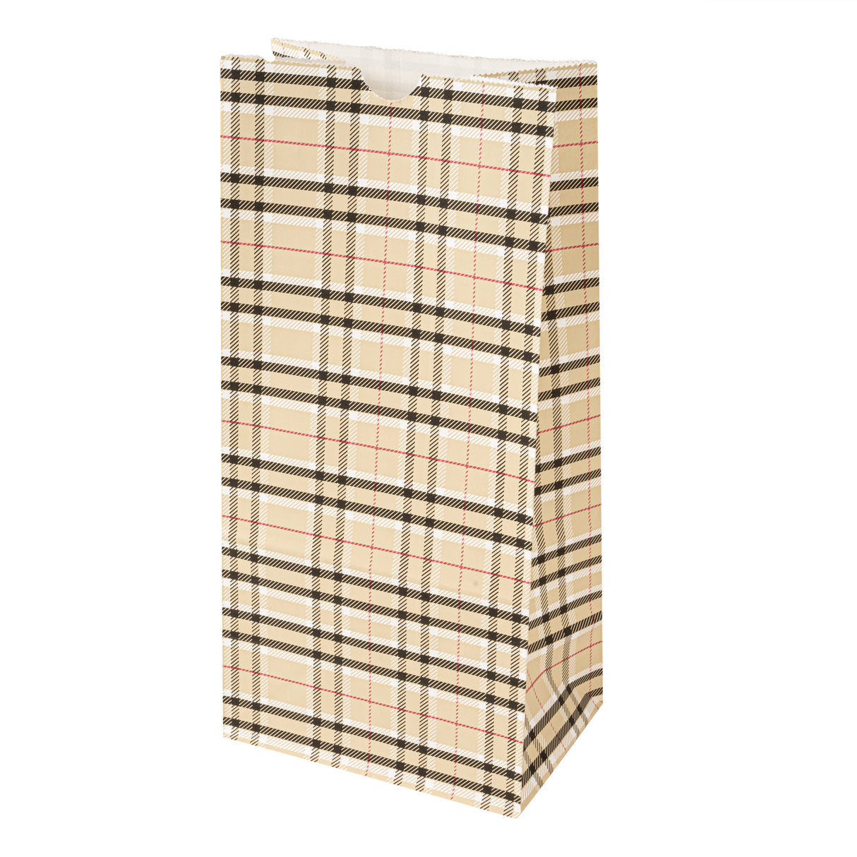 Bags, Bag Tek 6 x 4 x 11.75 Inch, Paper, Plaid, 8 Pound,100 - 1 EACH
