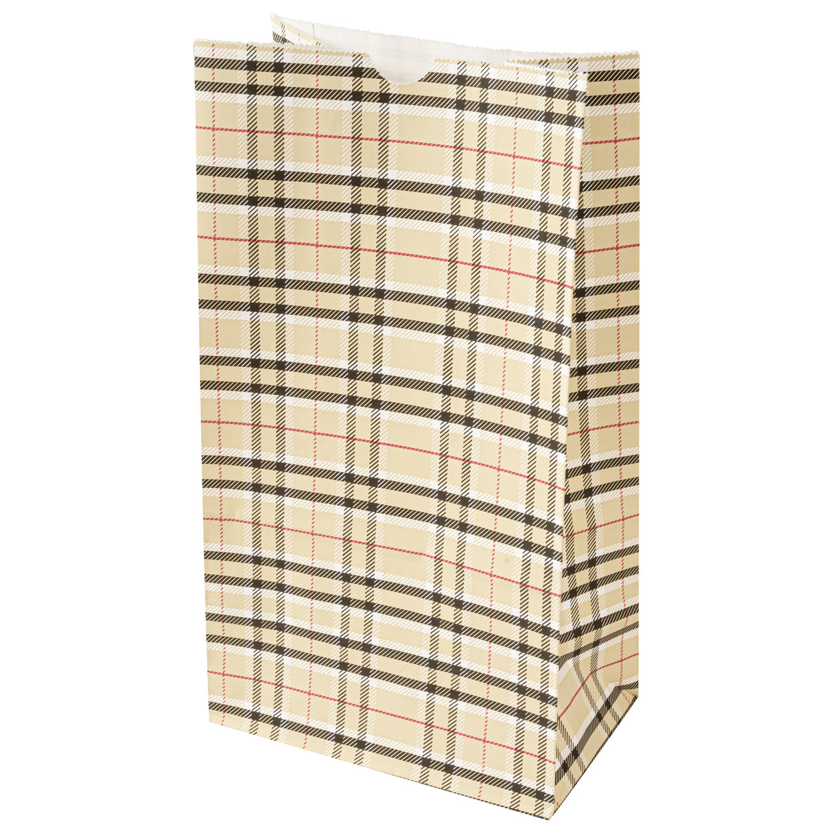 Bags, Bag Tek 7 x 4.25 x 12.50 Inch, Paper, Plaid, 12 Pound,100 - 1 EACH