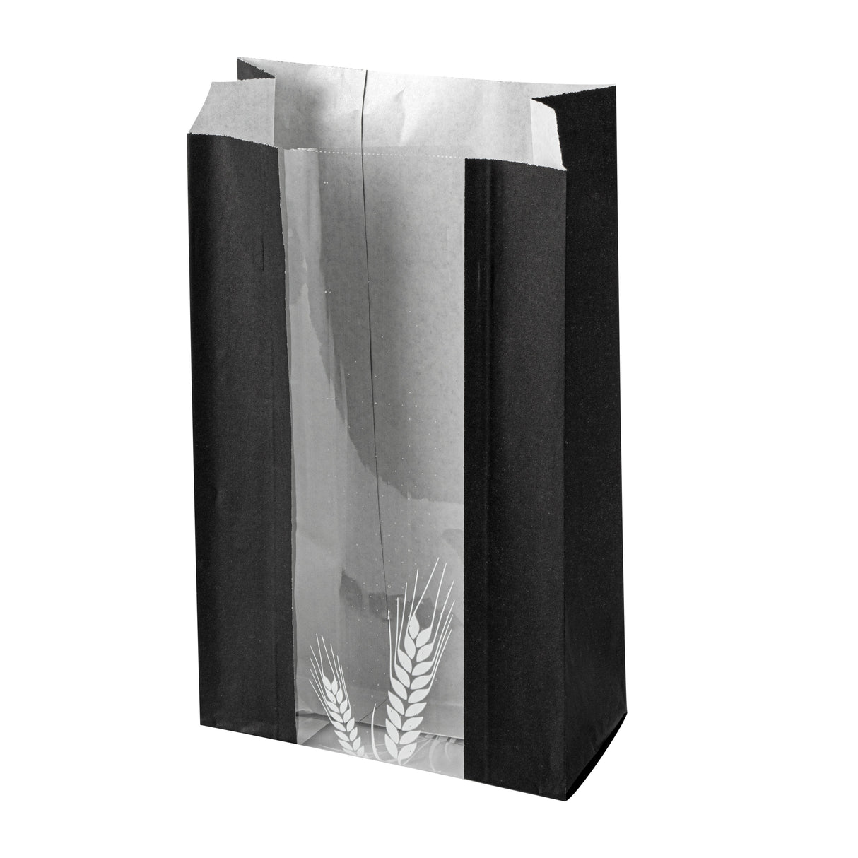 Bags, Bread, Bag Tek 5.75 x 2.75 x 11.50 Inch, Greaseproof Paper, Black, Wheat Pattern, Micro-Perforated, with Window,100 - 1 EACH
